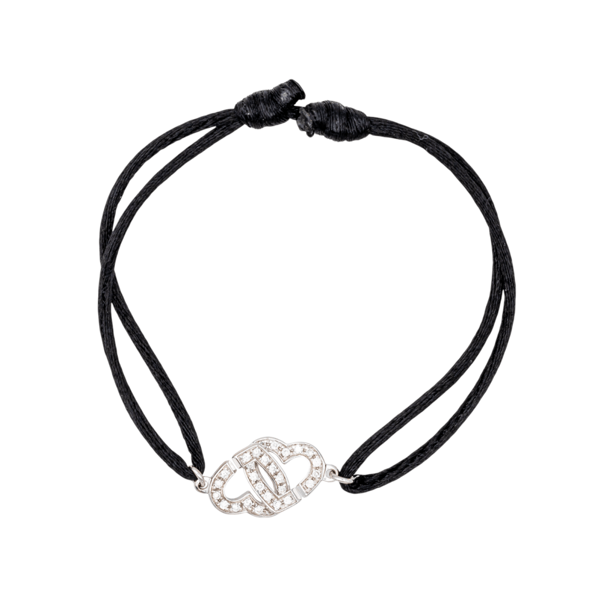 Dinh Van Bracelet Double cœur Or blanc Diamant - Maison Eloe