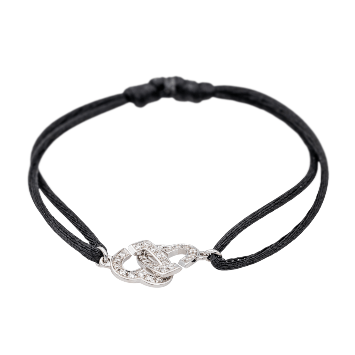 Dinh Van Bracelet Double cœur Or blanc Diamant - Maison Eloe