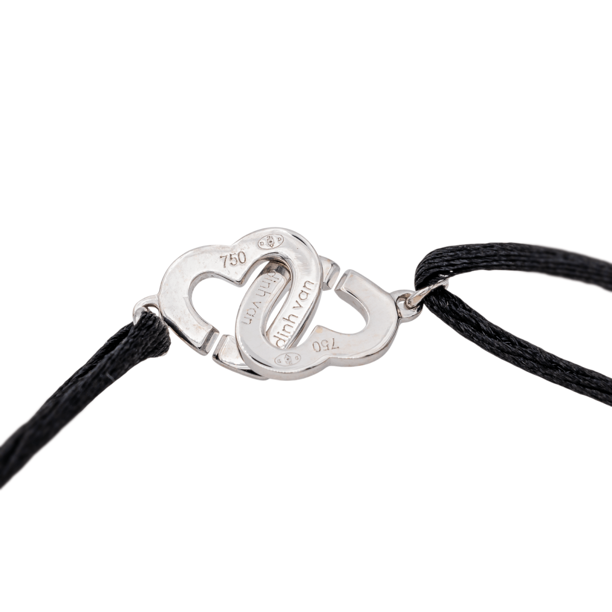 Dinh Van Bracelet Double cœur Or blanc Diamant - Maison Eloe