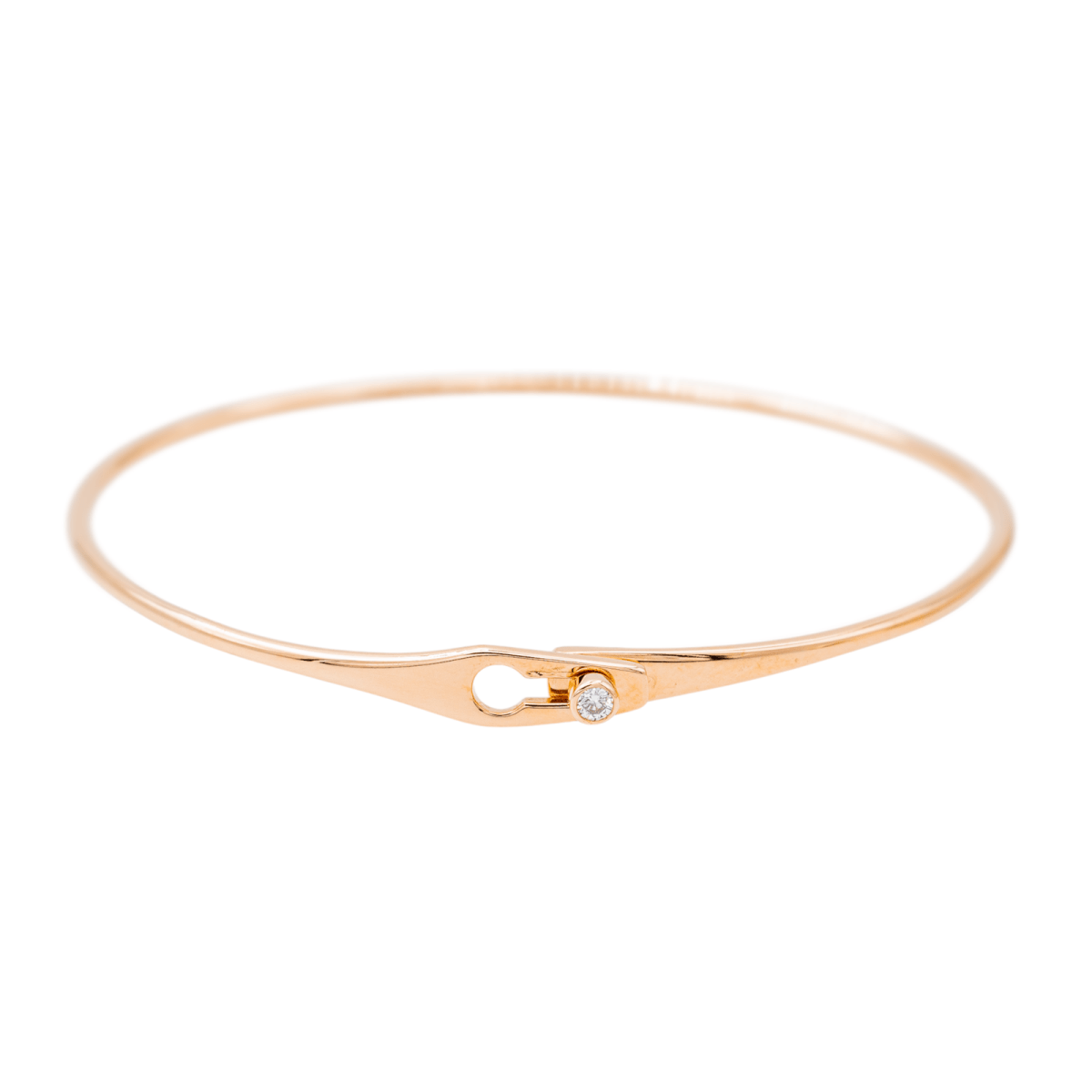 Dinh Van Bracelet Jonc Serrure Or rose Diamant - Maison Eloe