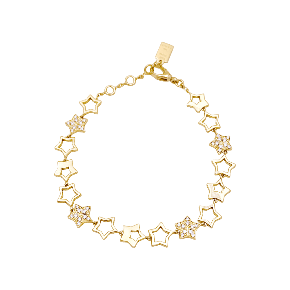 Bracelet Fred, "Star", or jaune et diamants.