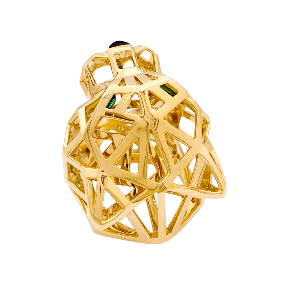 Bague Cartier, "Panthère de Cartier", or jaune, tsavorites, onyx.