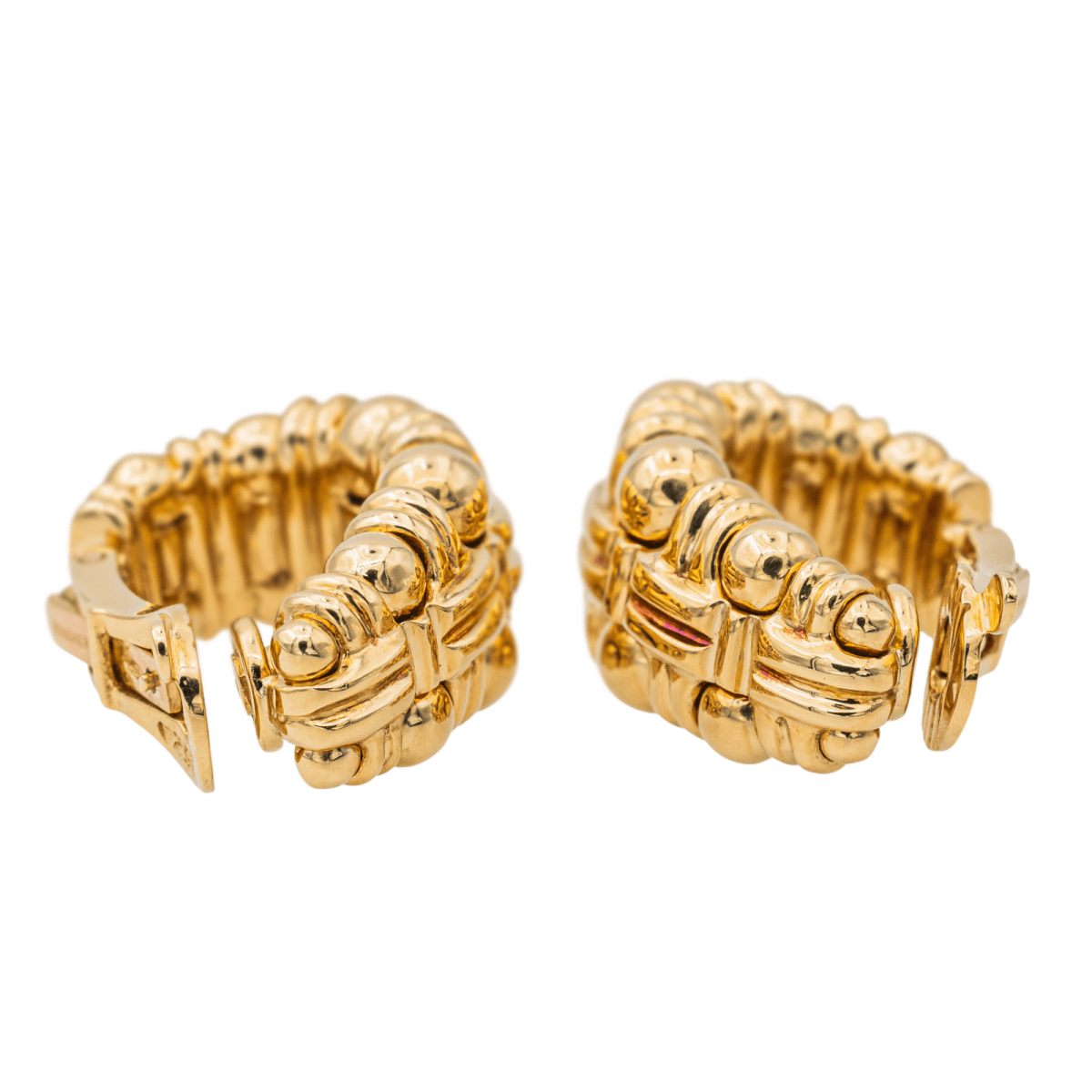 Boucheron Boucles d'oreilles Boules croisées Or jaune - Maison Eloe