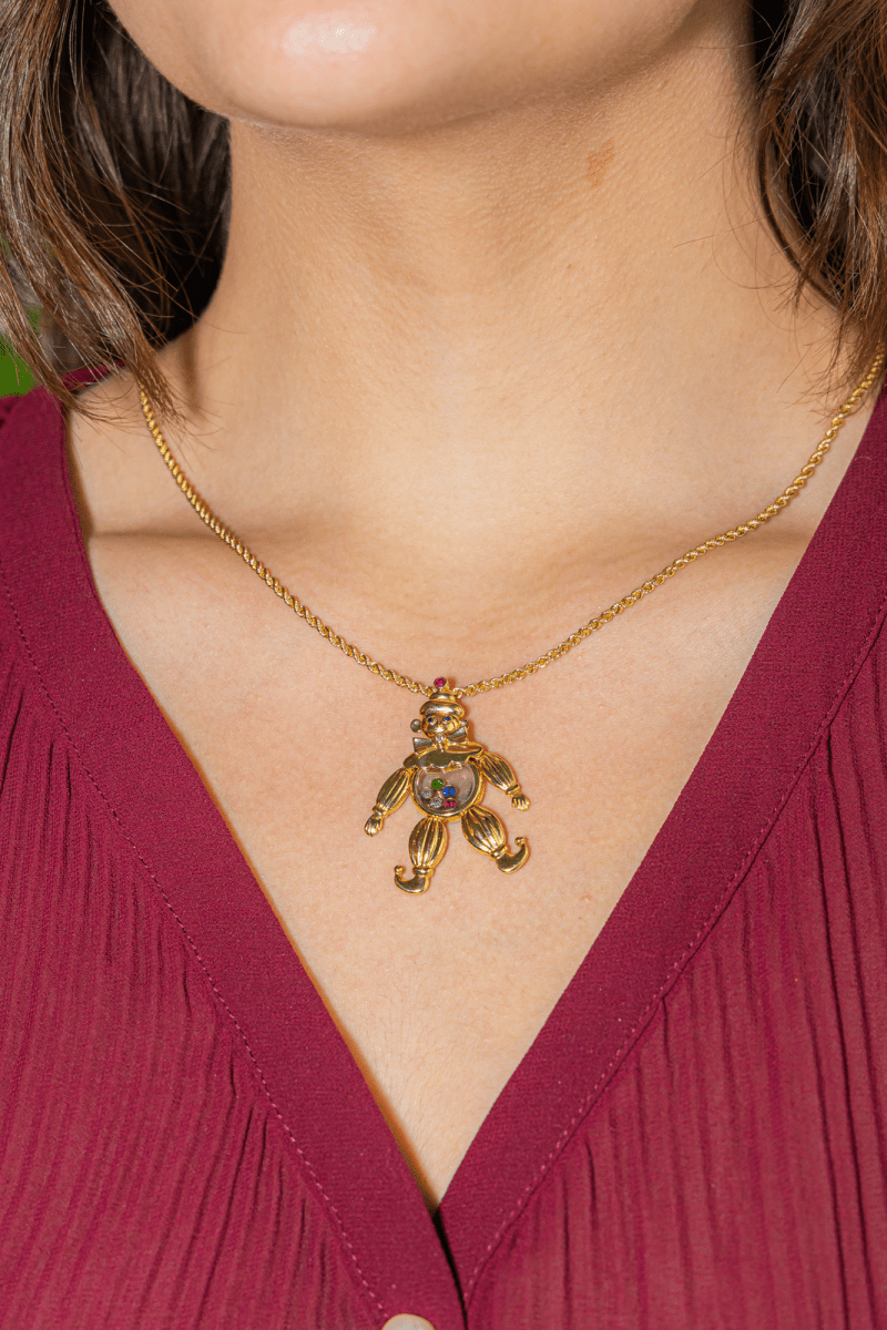 Chopard Collier Happy Clown Or jaune Diamant - Maison Eloe