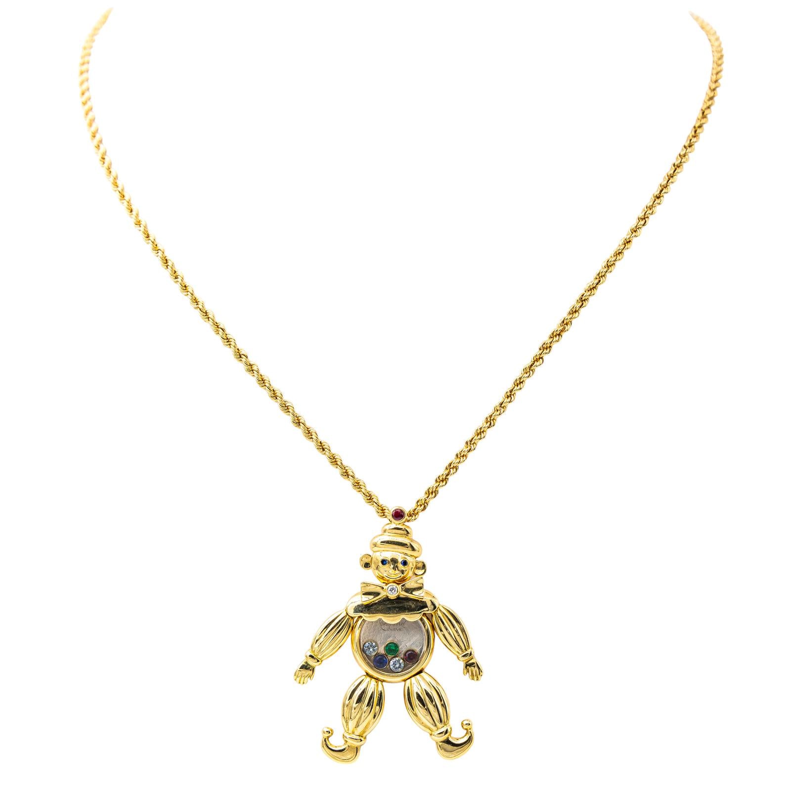 Chopard Happy Clown Necklace Yellow Gold Diamond