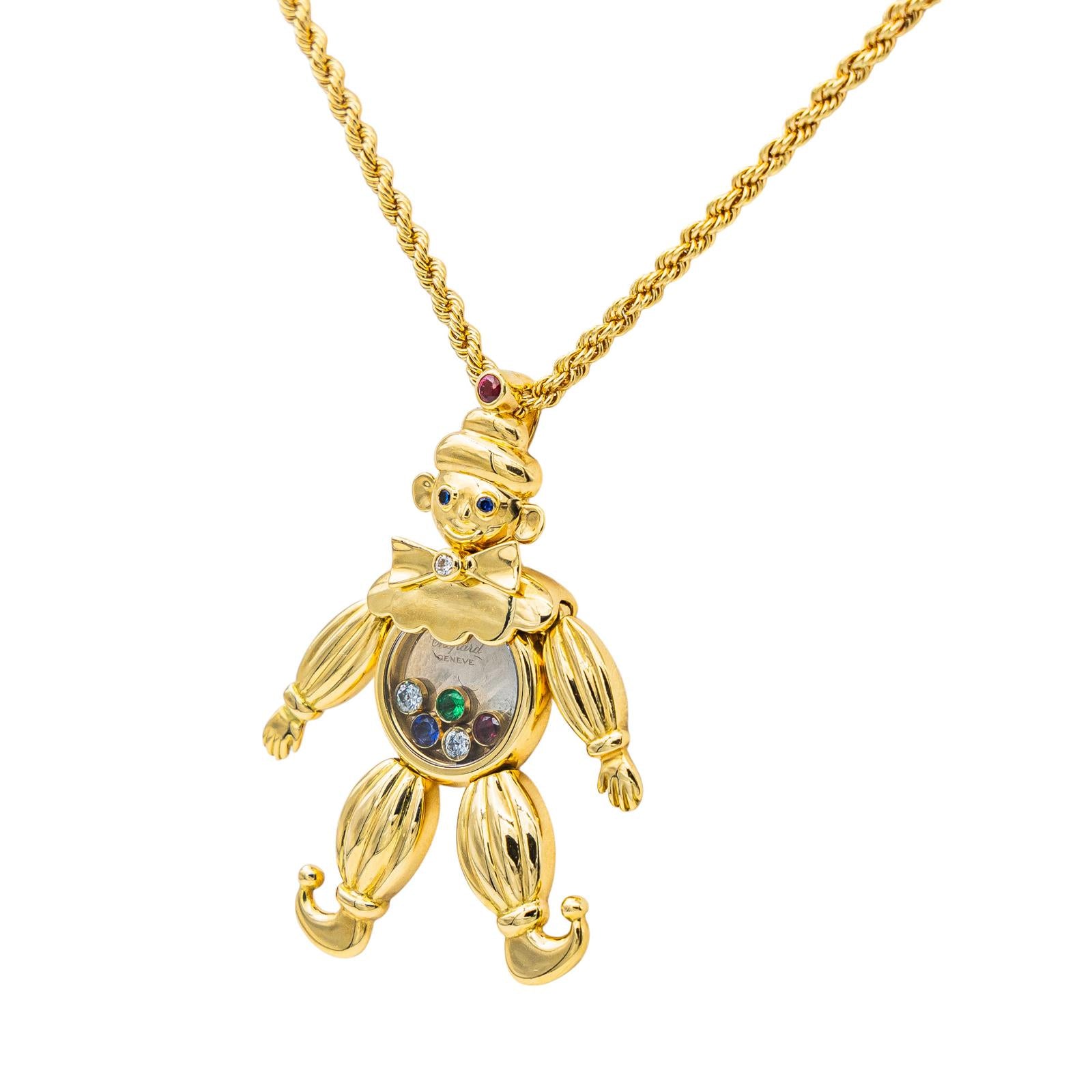 Chopard Happy Clown Necklace Yellow Gold Diamond