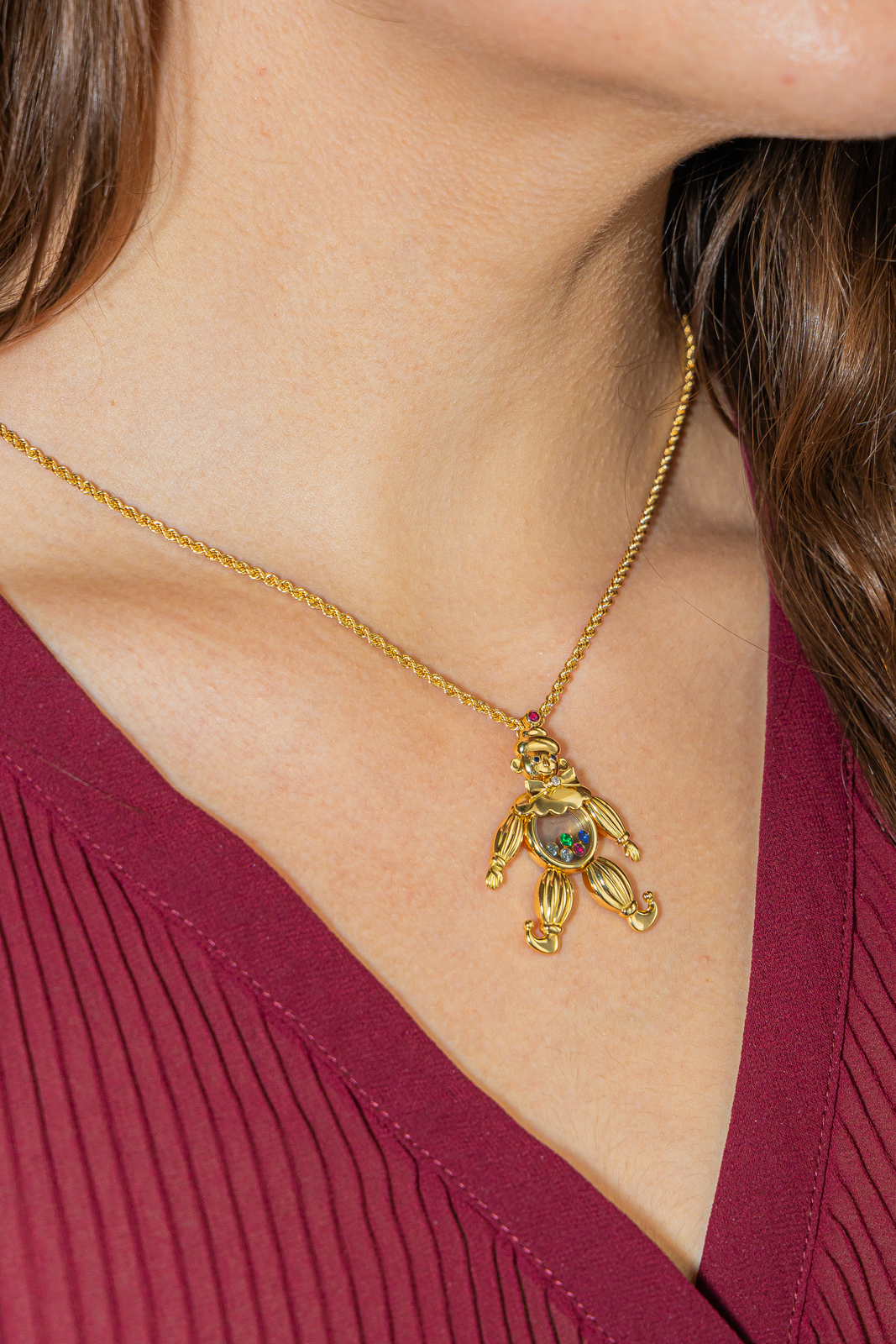 Chopard Happy Clown Necklace Yellow Gold Diamond