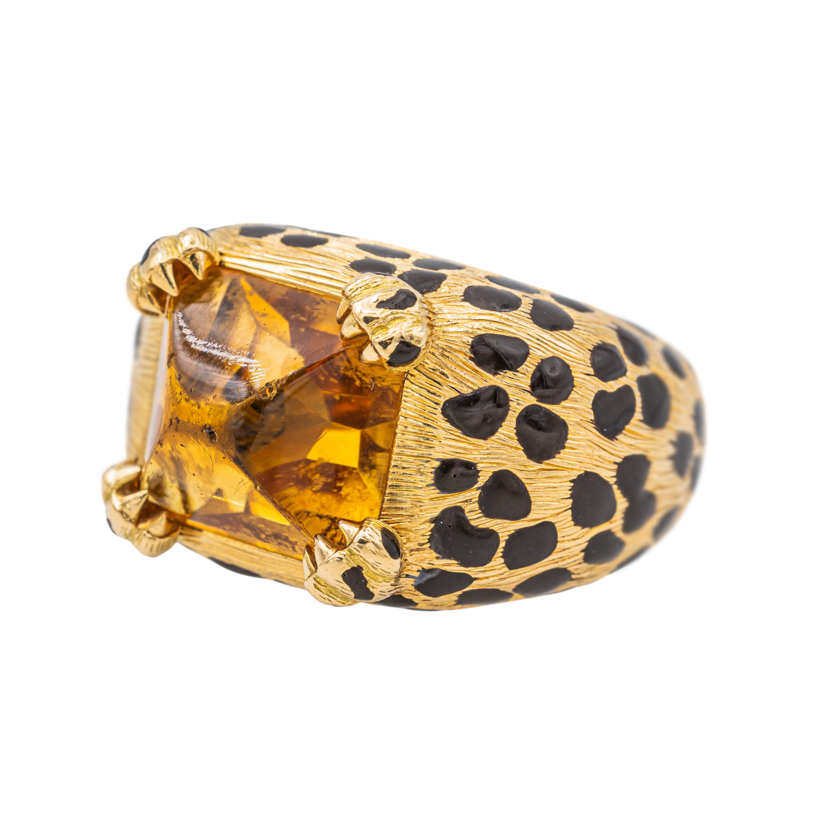 Dior Mitza Cocktail Ring Yellow Gold Citrine