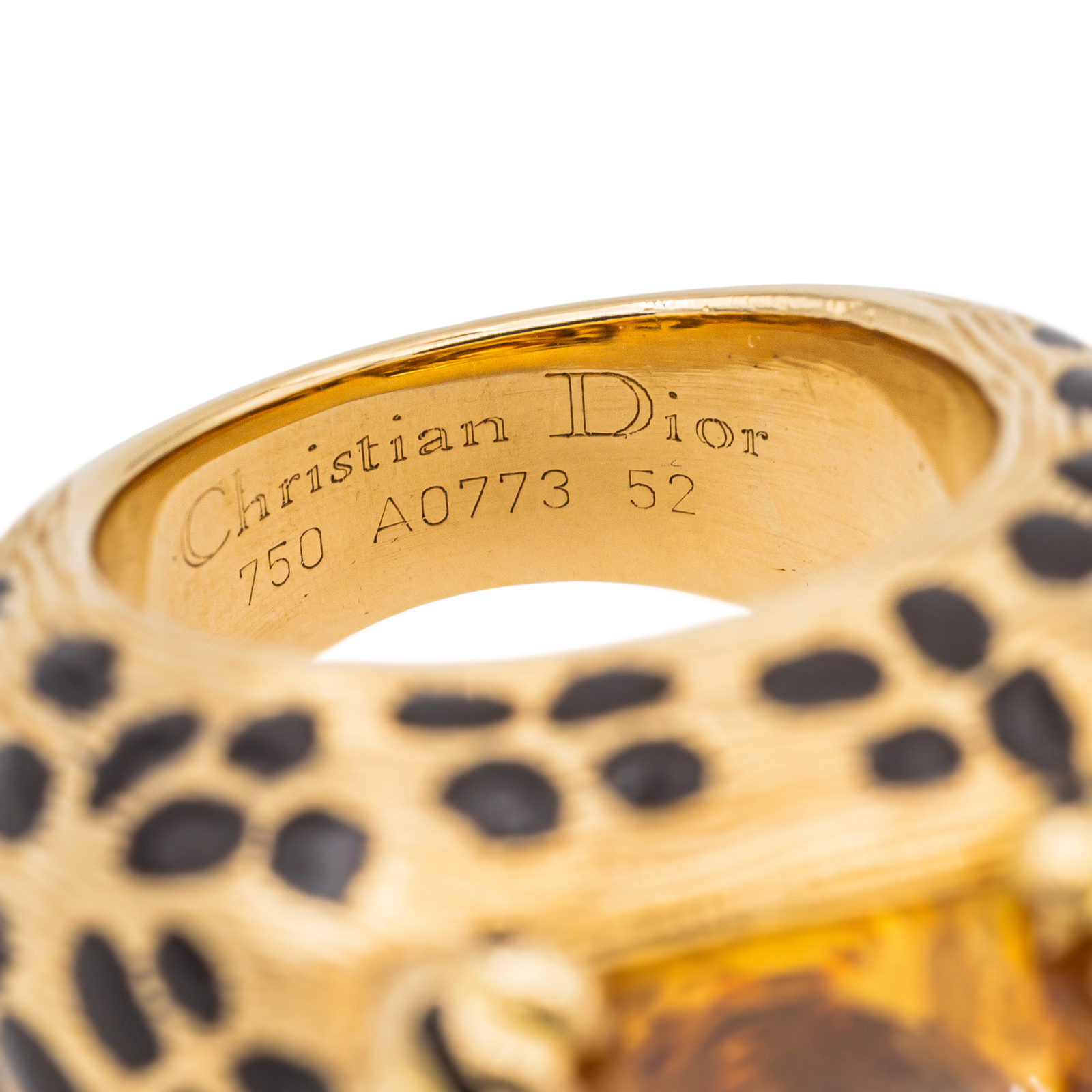 Dior Mitza Cocktail Ring Yellow Gold Citrine