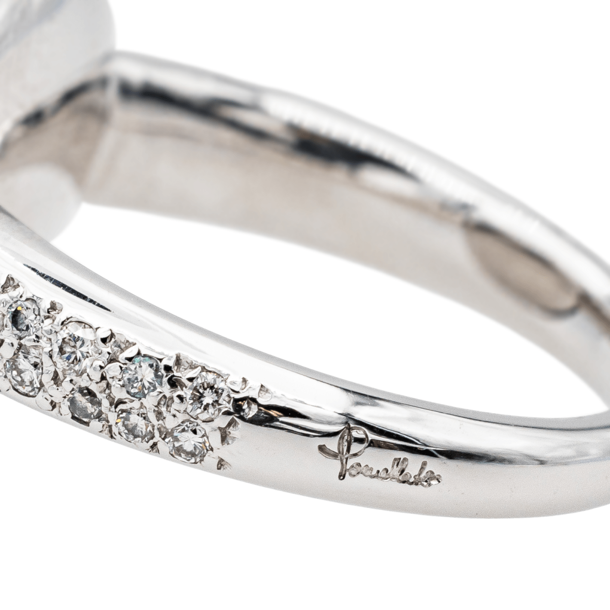 Pomellato Bague Capri Or blanc Jais Diamants - Maison Eloe
