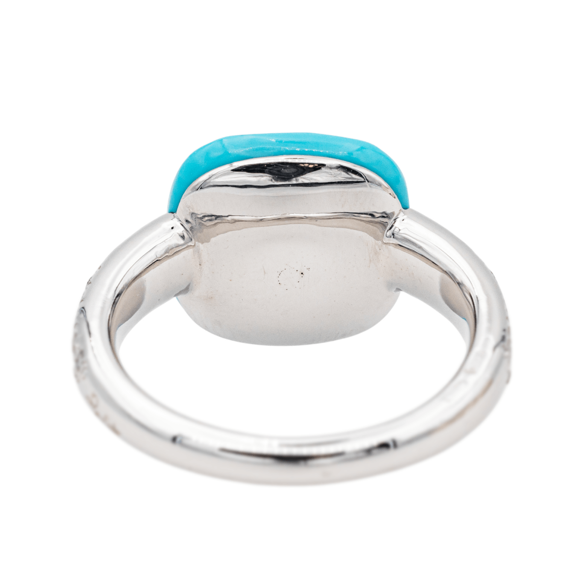 Pomellato Bague Capri Or blanc Turquoise Diamants - Maison Eloe