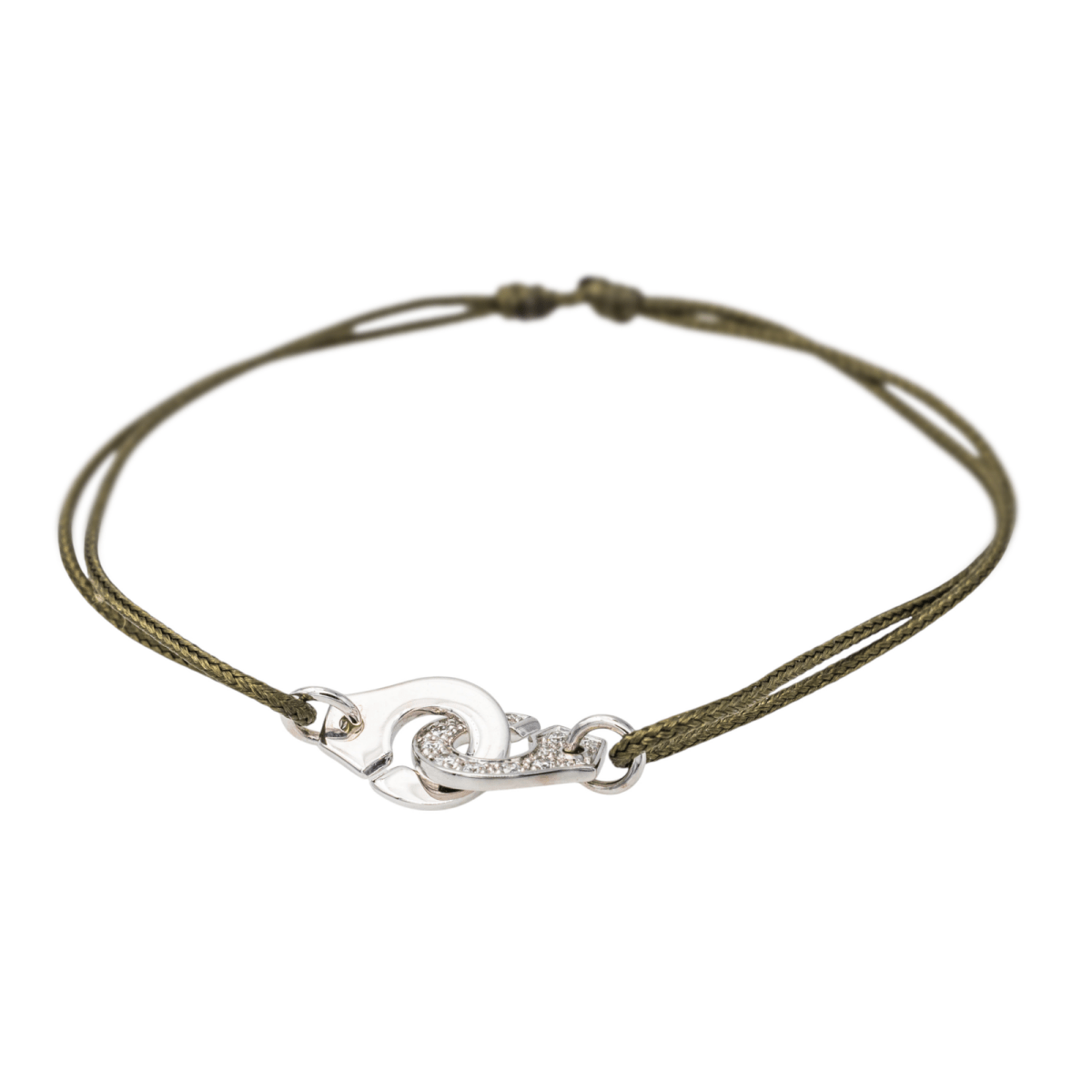 Dinh Van Bracelet Cordon Menottes Or blanc Diamant - Maison Eloe