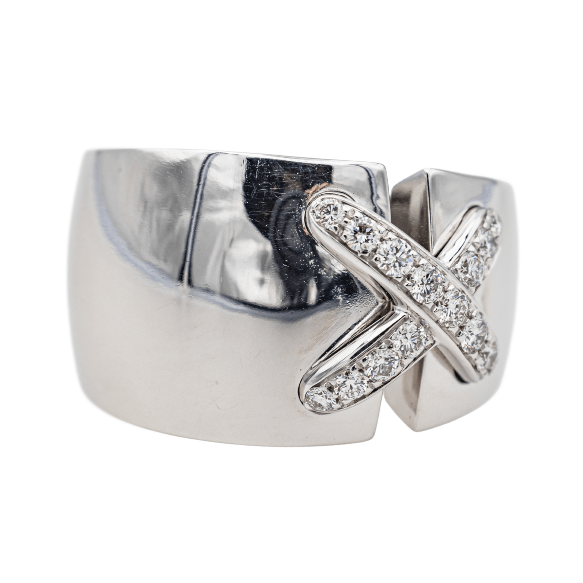 Chaumet Bague Liens Croisés XL Or blanc Diamant - Maison Eloe