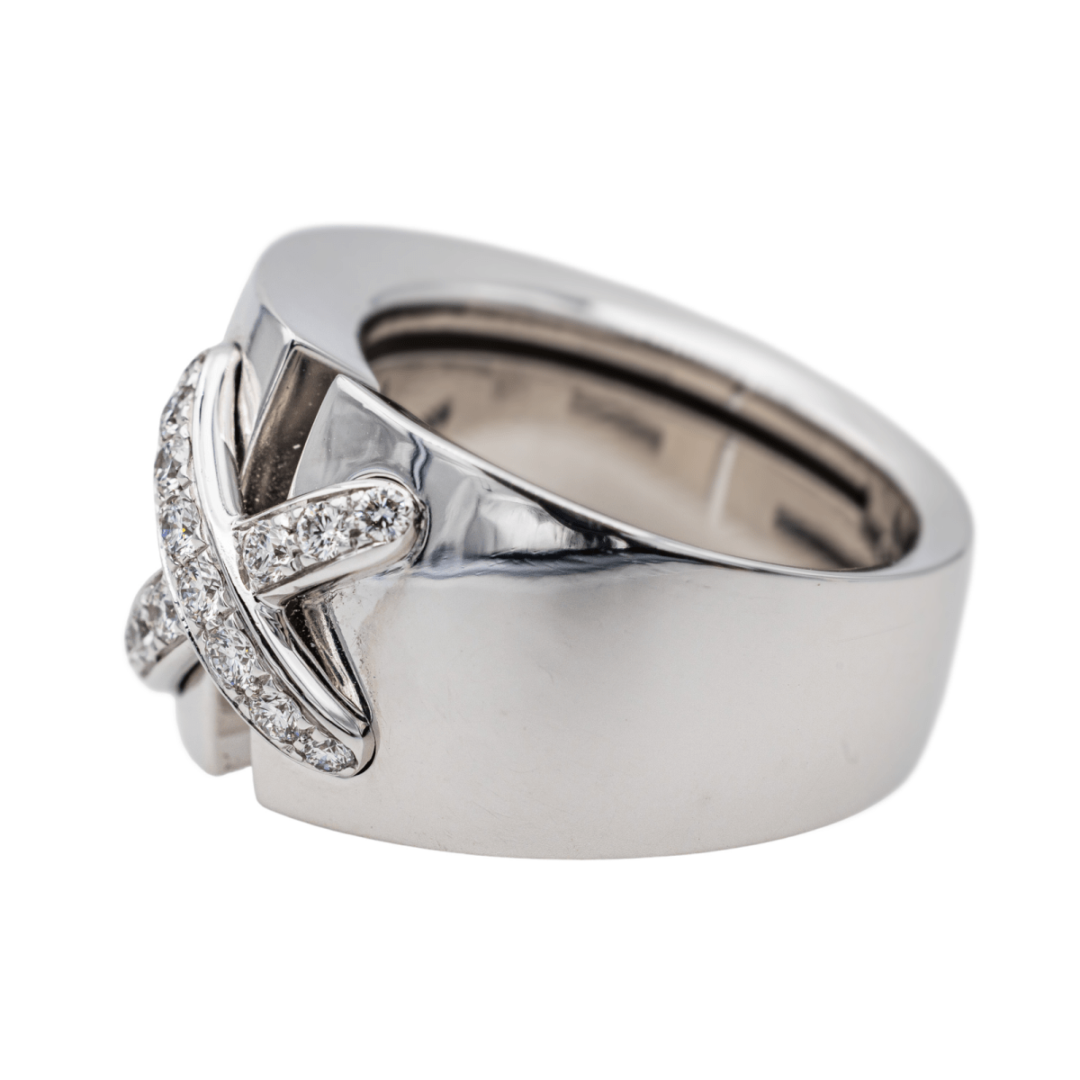 Chaumet Bague Liens Croisés XL Or blanc Diamant - Maison Eloe