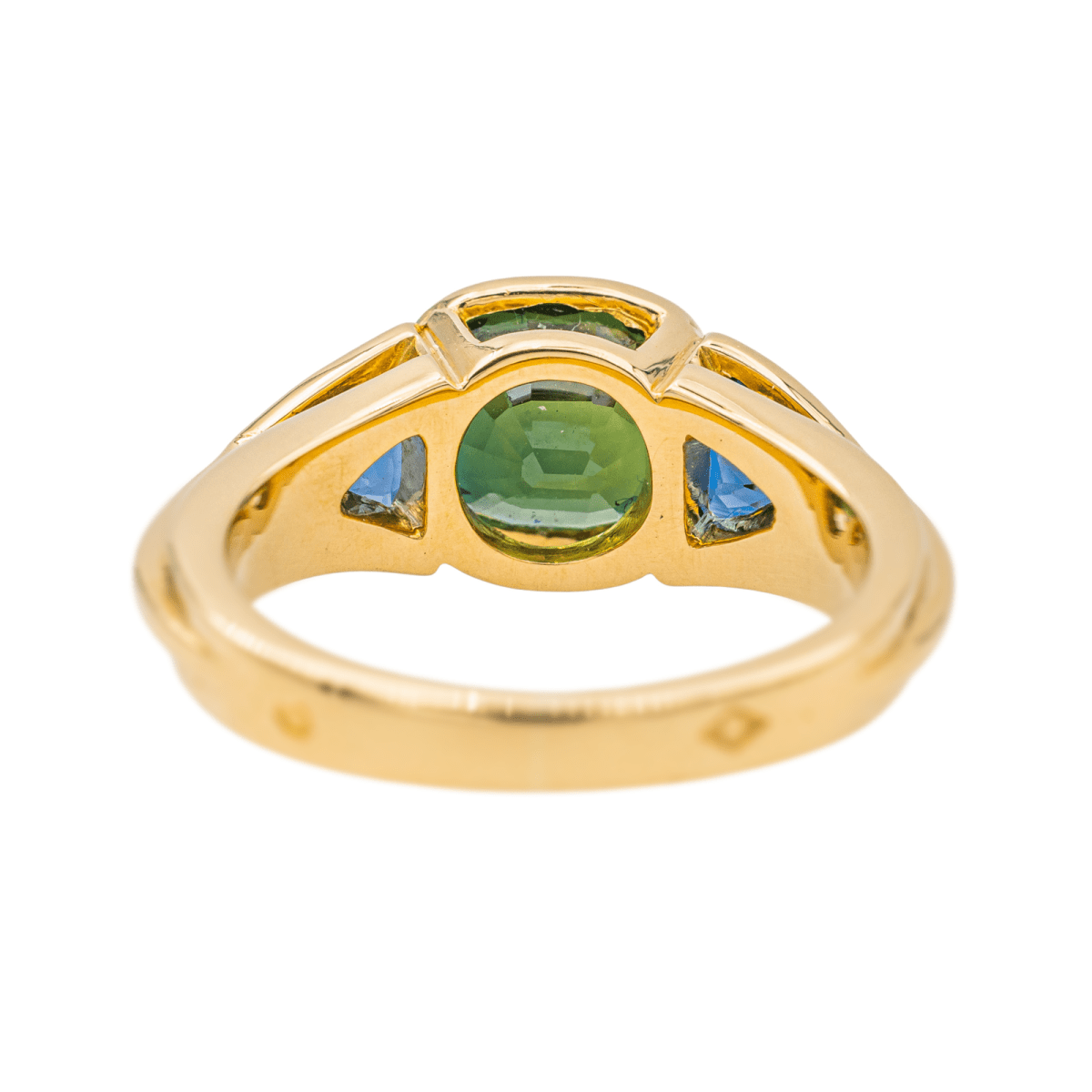 Bague Trilogie Or jaune Saphir vert - Maison Eloe