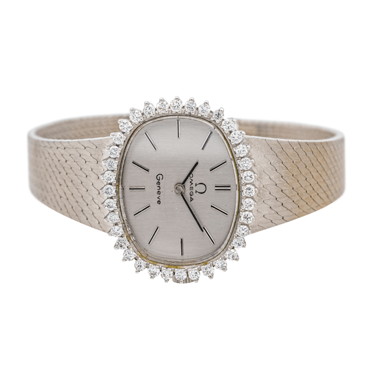 Omega Montre De Ville vintage Or blanc Diamants - Maison Eloe