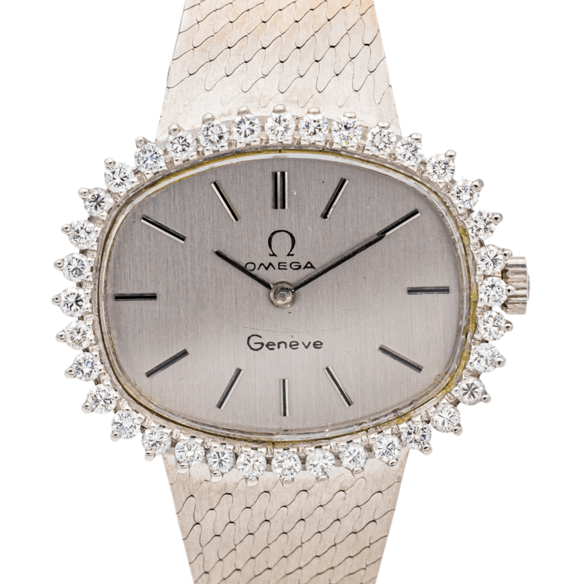 Omega Montre De Ville vintage Or blanc Diamants - Maison Eloe