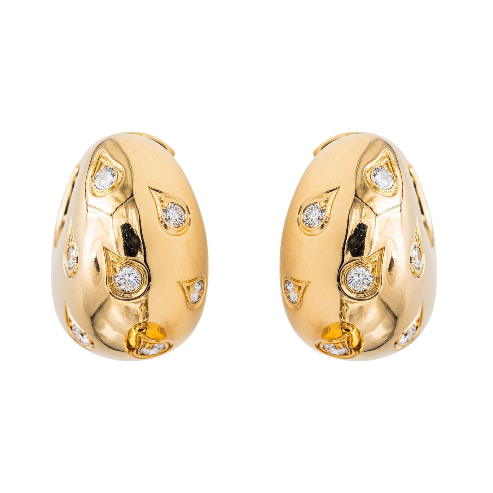 Cartier Boucles d'oreilles Créoles  Or jaune Diamant