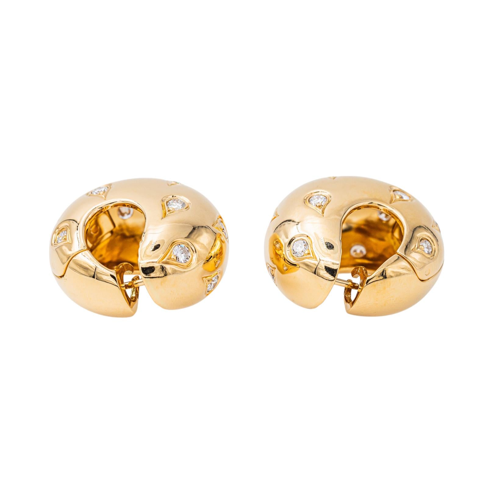 Cartier Yellow Gold Diamond Hoop Earrings