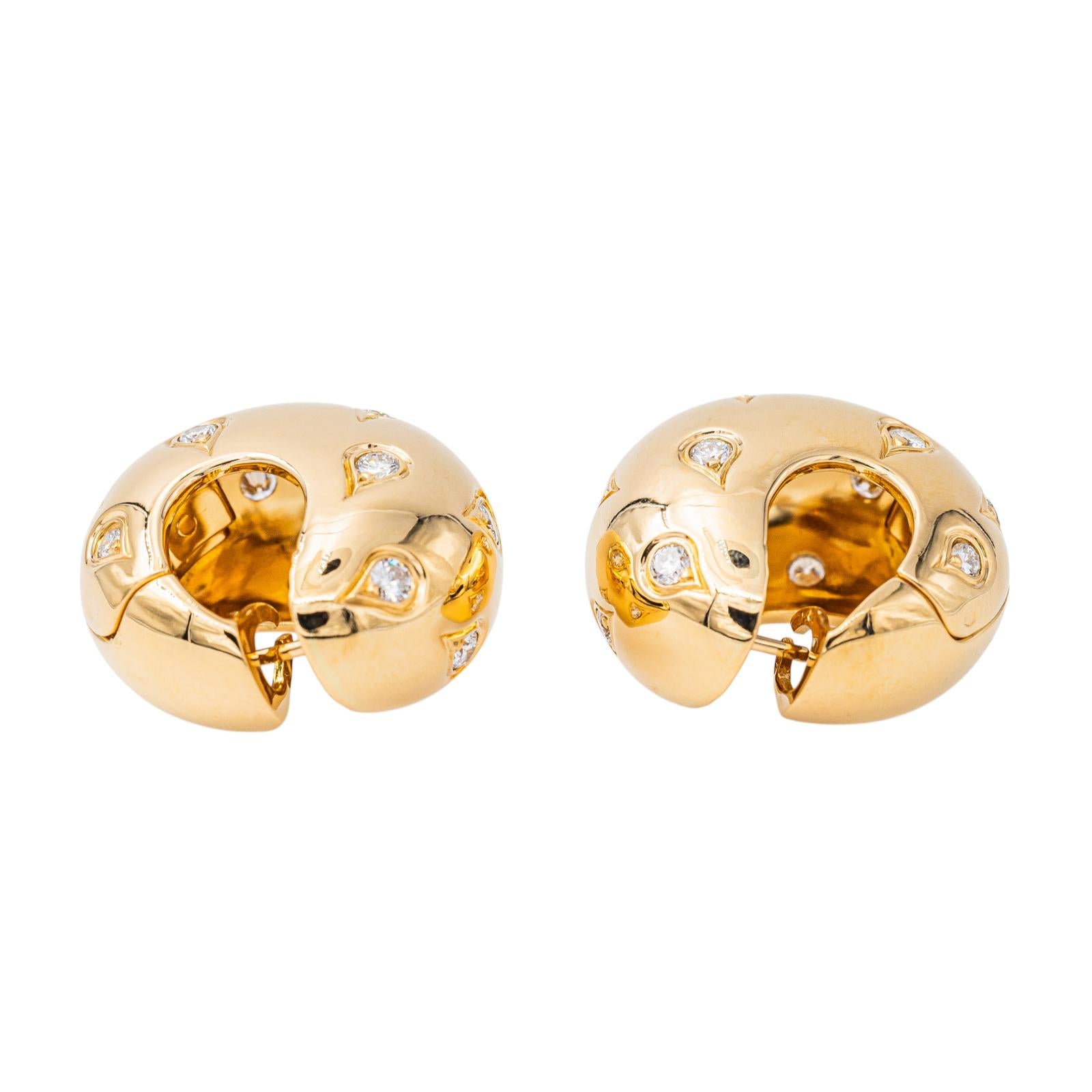 Cartier Yellow Gold Diamond Hoop Earrings