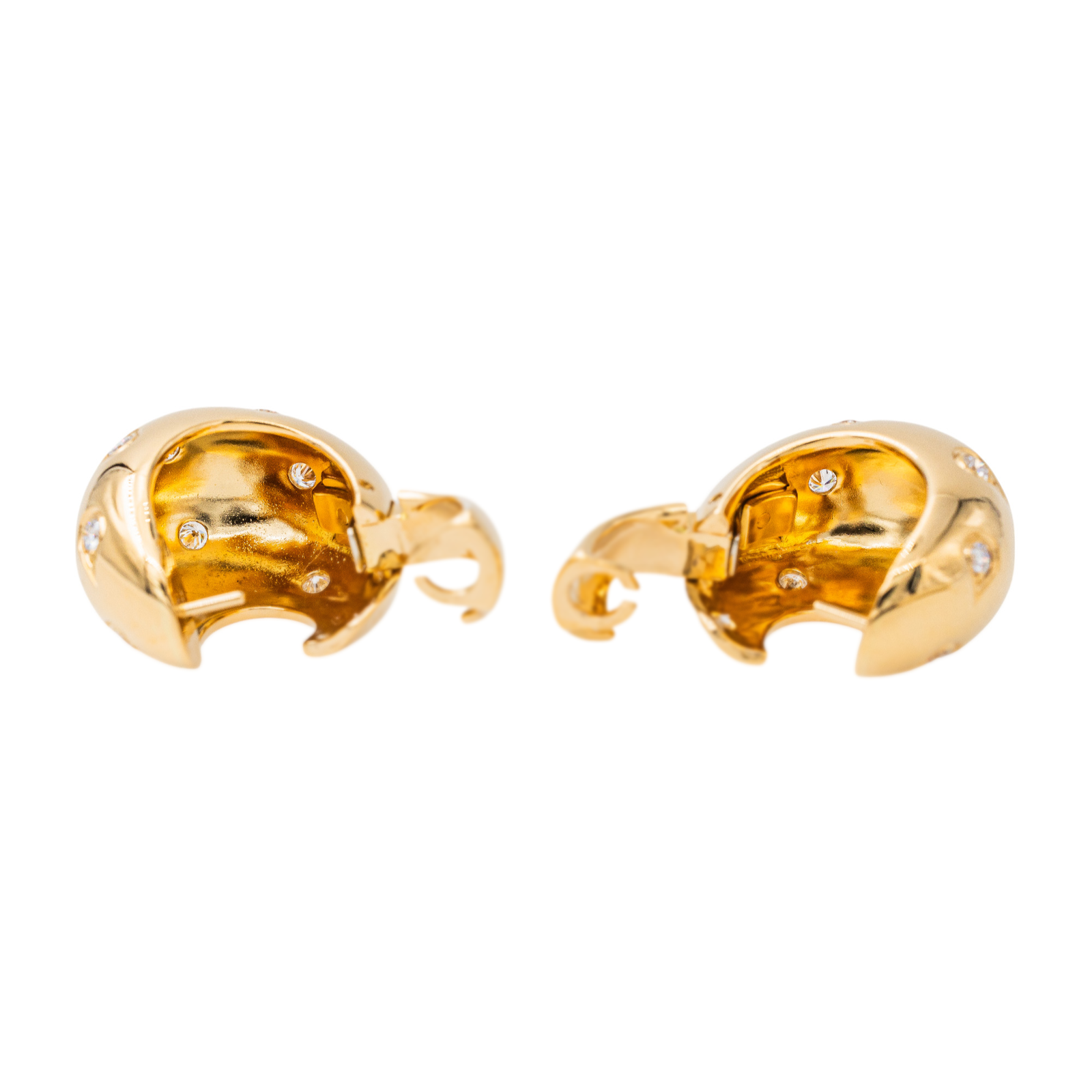 Cartier Yellow Gold Diamond Hoop Earrings