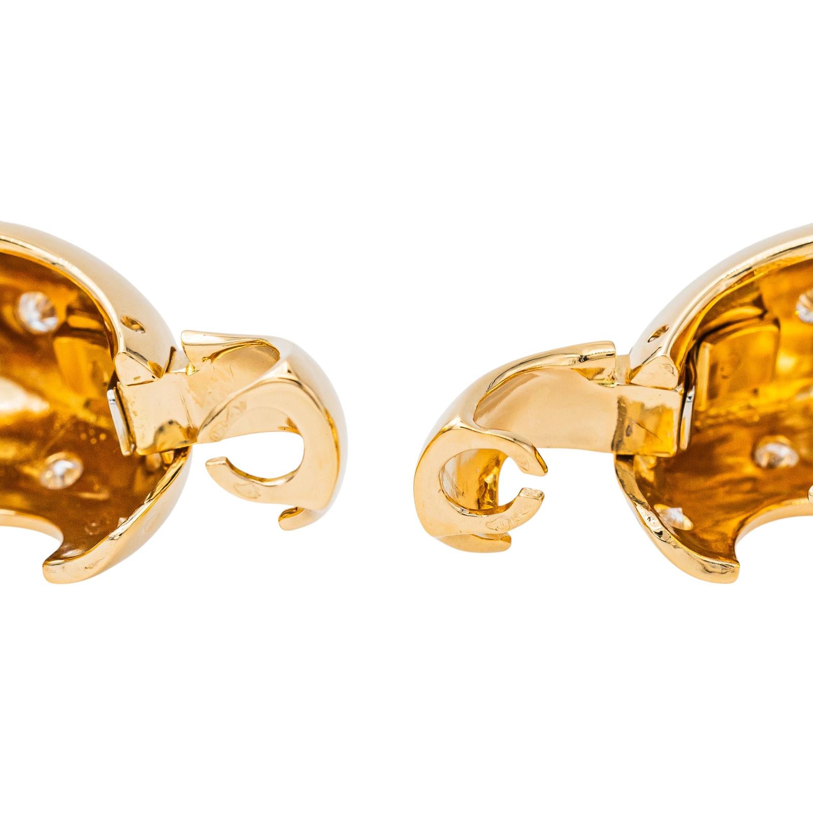 Cartier Yellow Gold Diamond Hoop Earrings