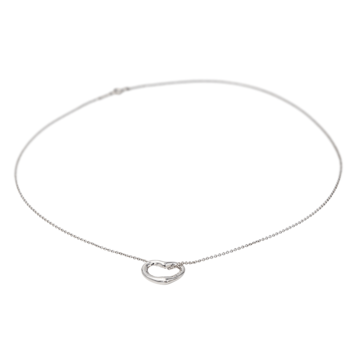 Tiffany & Co Collier Coeur Open heart Platine Diamant - Maison Eloe