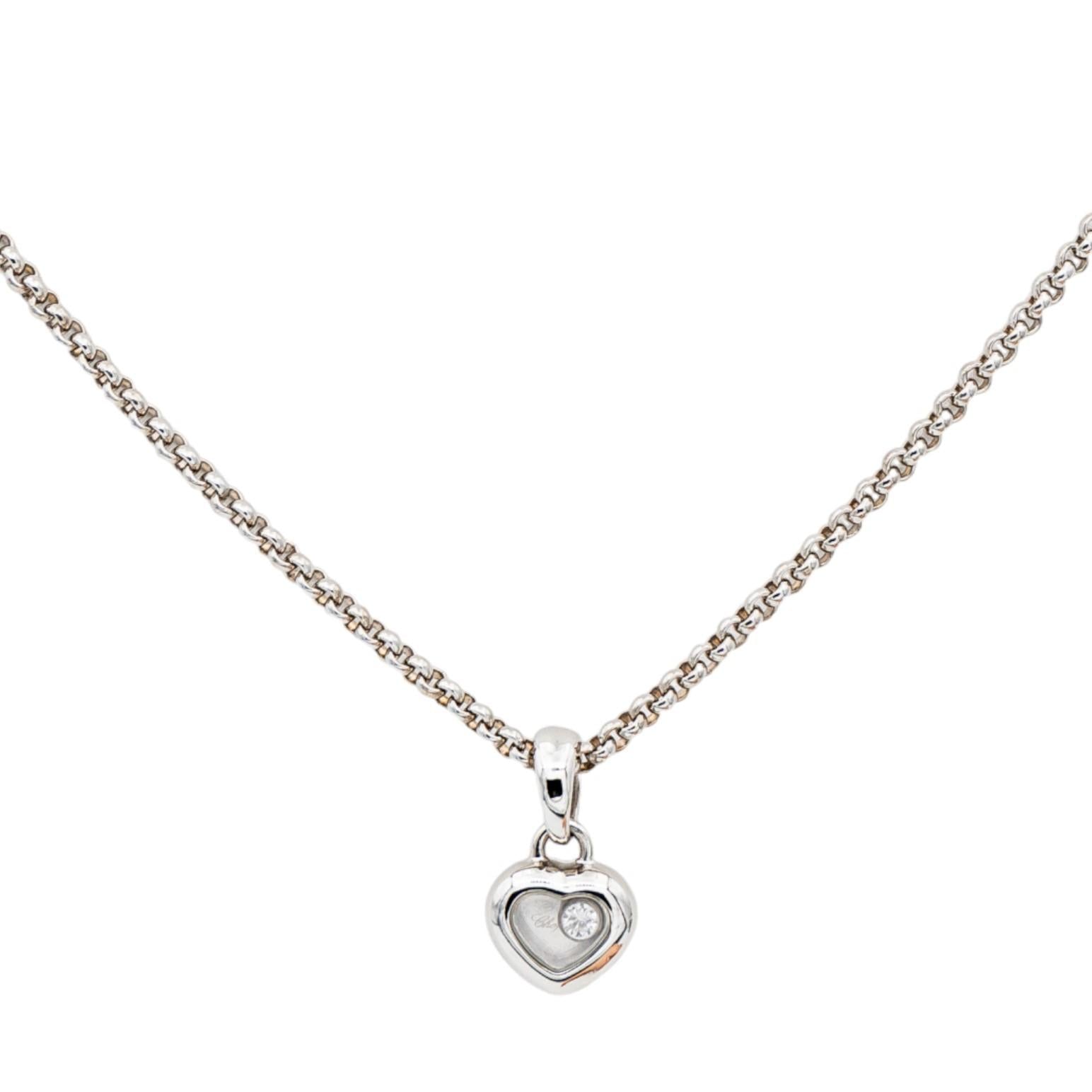 Chopard Collier Coeur Happy diamonds Or blanc Diamant
