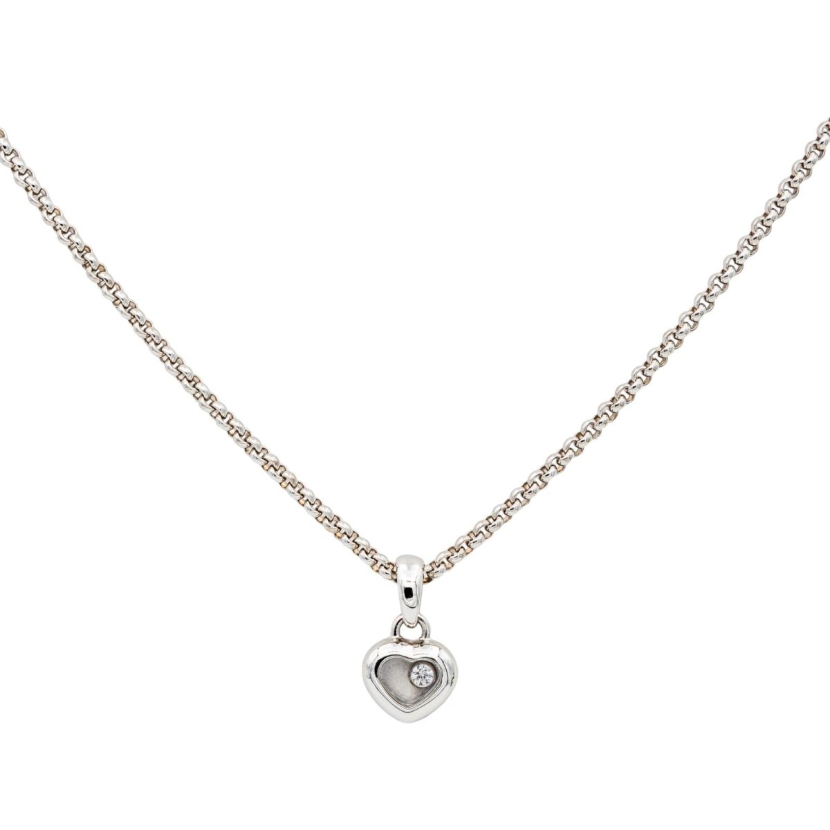 Chopard Collier Coeur Happy diamonds Or blanc Diamant - Maison Eloe