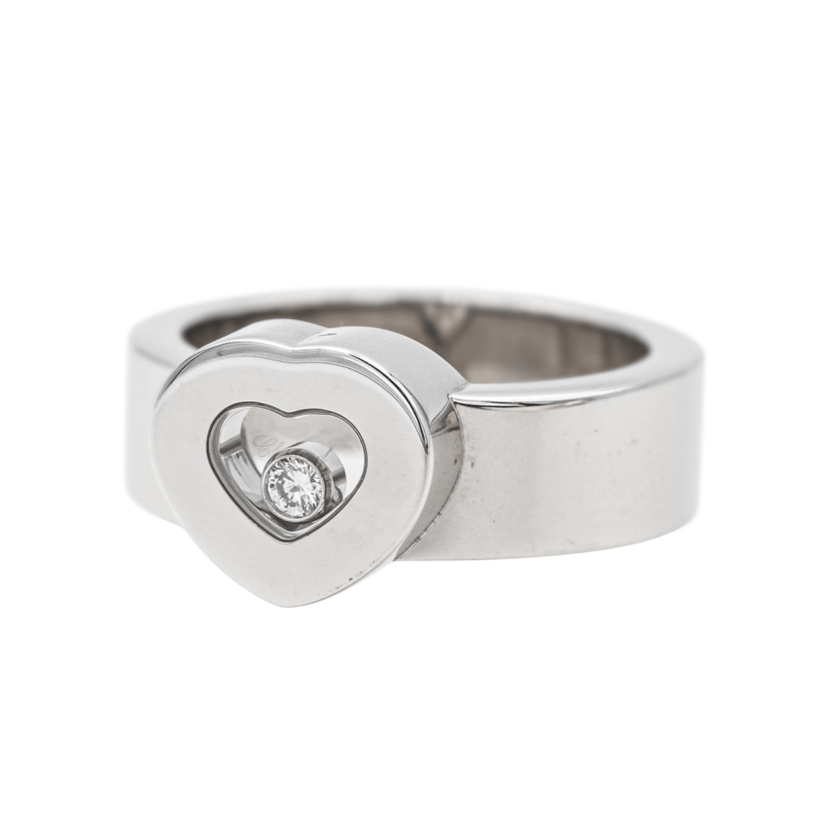 Chopard Bague Coeur Happy Diamonds Or blanc Diamant - Maison Eloe