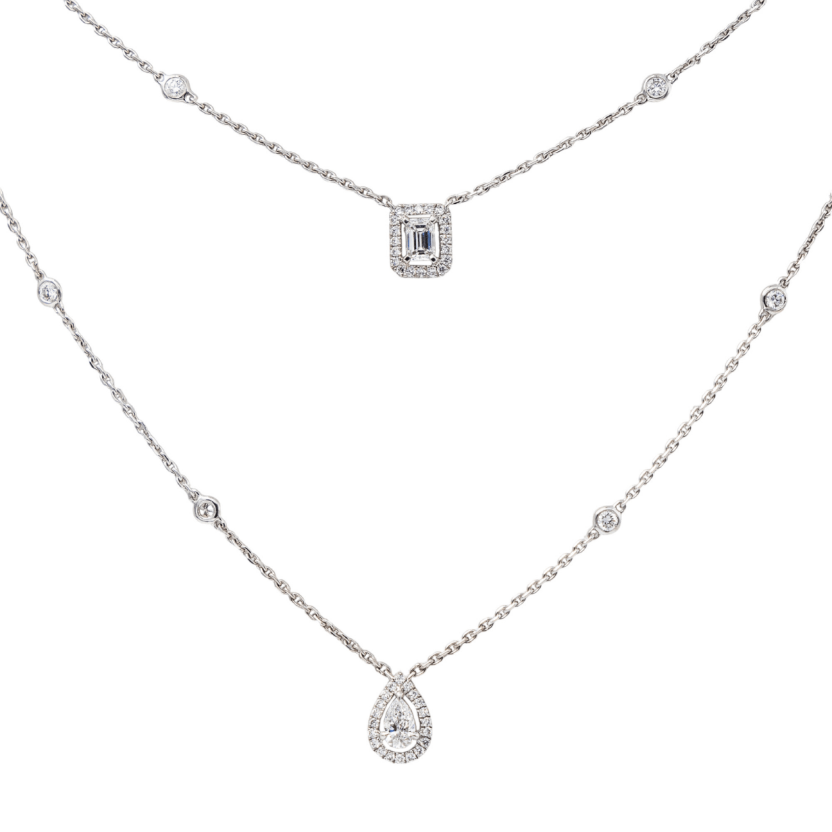 Messika Collier My twin Or blanc Diamant - Maison Eloe