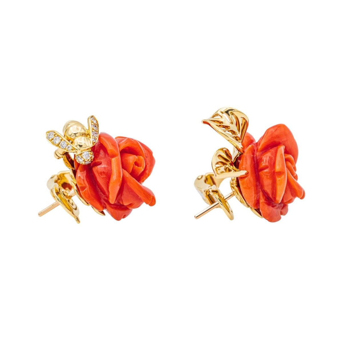Dior Boucles d'oreilles Dormeuses Pré Catelan Or jaune, Or blanc Diamant - Maison Eloe