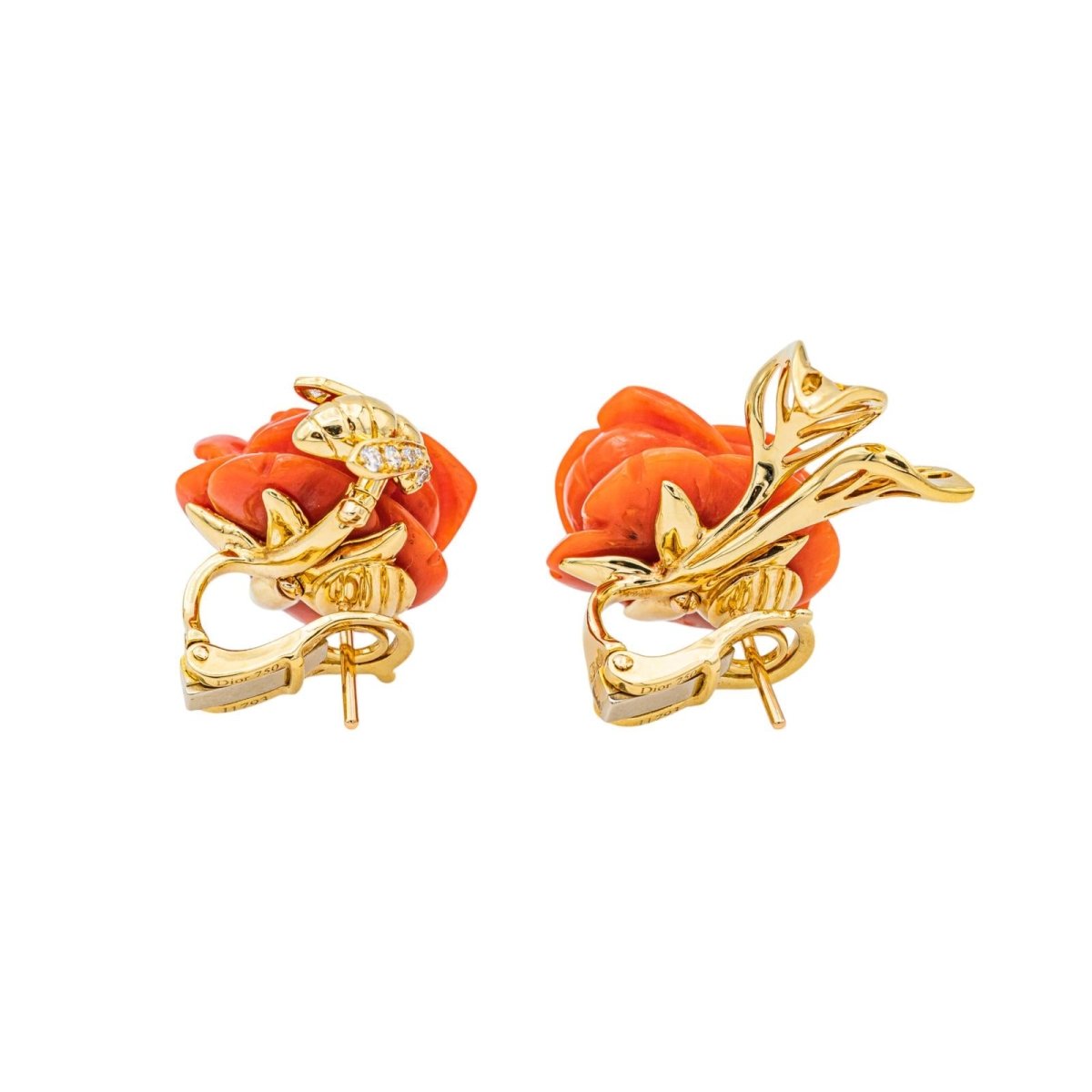 Dior Boucles d'oreilles Dormeuses Pré Catelan Or jaune, Or blanc Diamant - Maison Eloe
