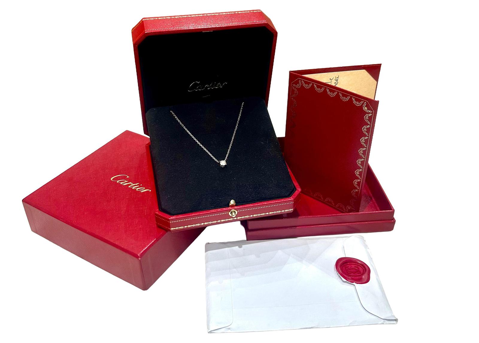 Cartier Collier Solitaire 1895 Or blanc Diamant