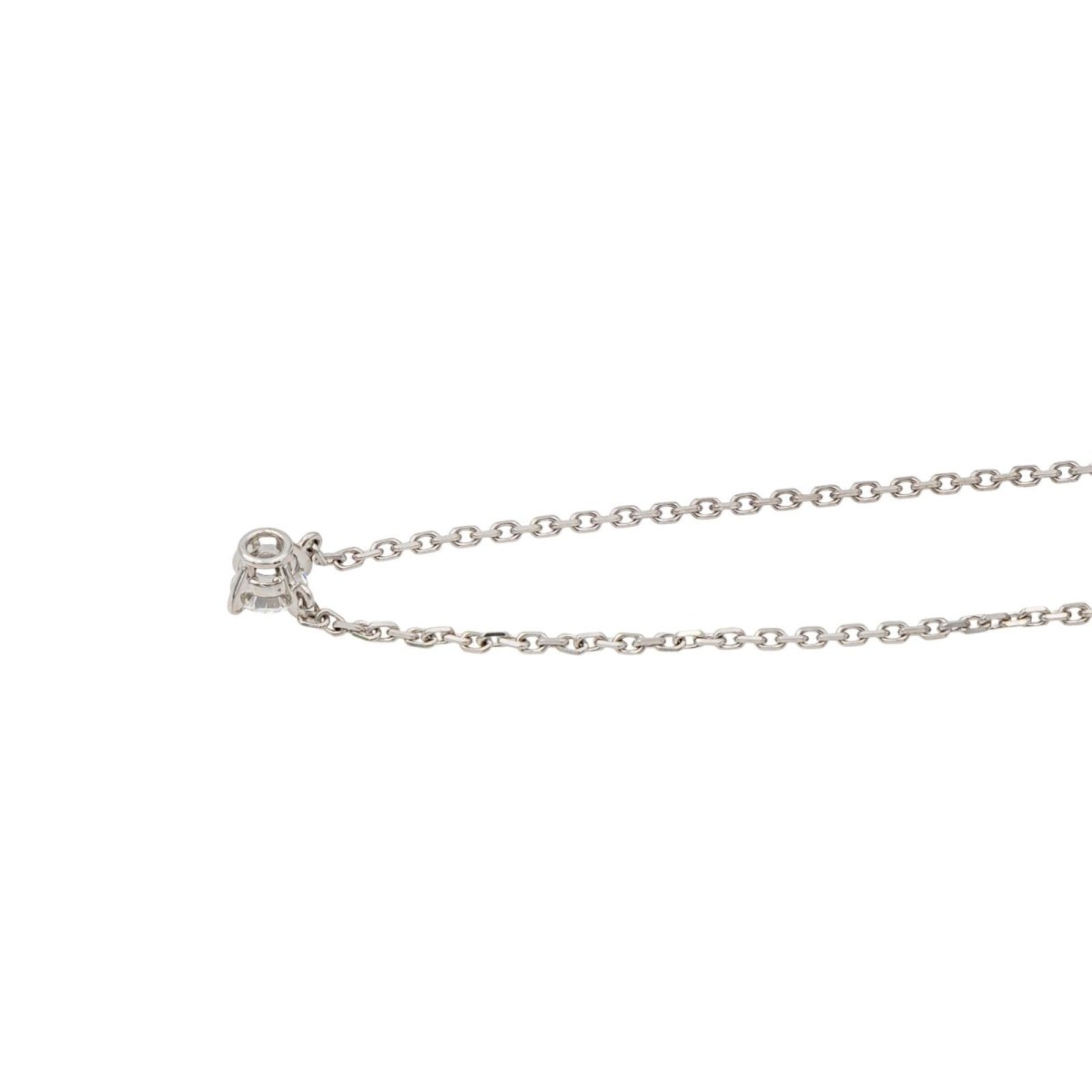 Cartier Collier Solitaire 1895 Or blanc Diamant - Maison Eloe