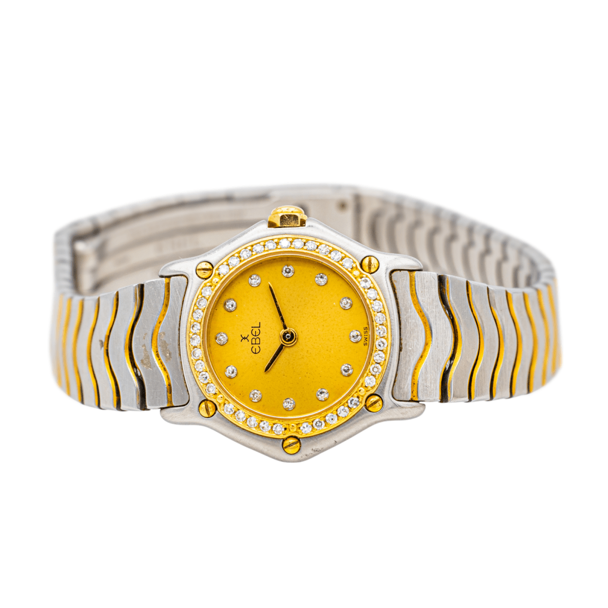 Ebel Montre "Wave Lady" Acier, Or jaune Diamant - Maison Eloe