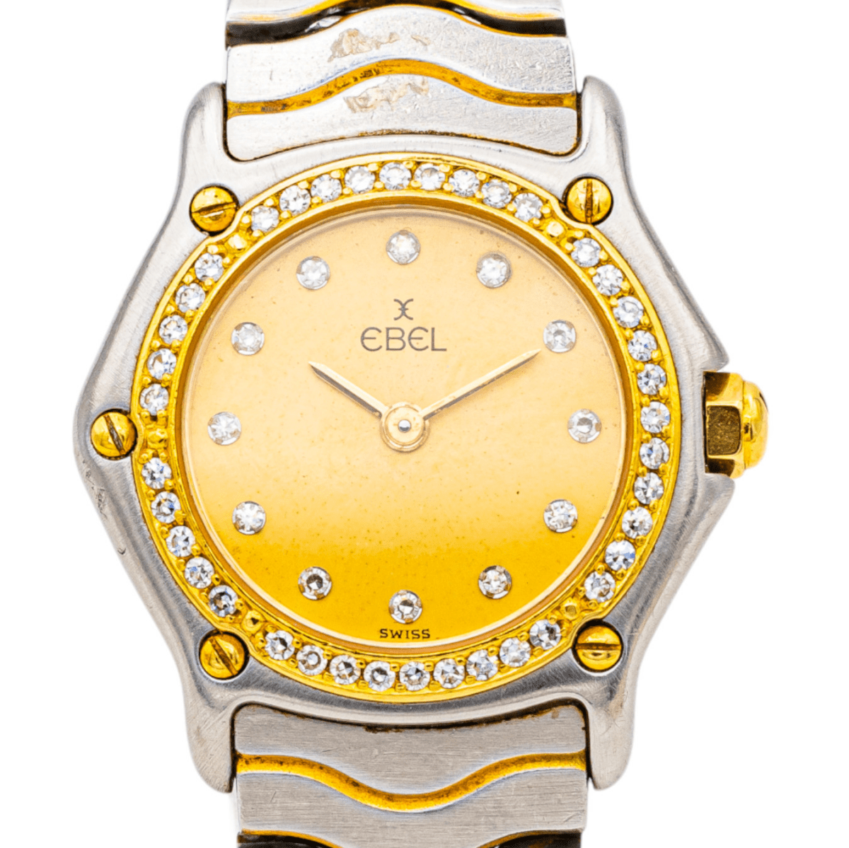 Ebel Montre "Wave Lady" Acier, Or jaune Diamant - Maison Eloe