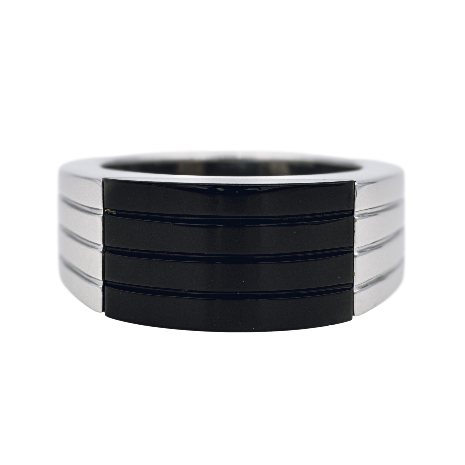 Boucheron Bague Godron Or blanc Onyx