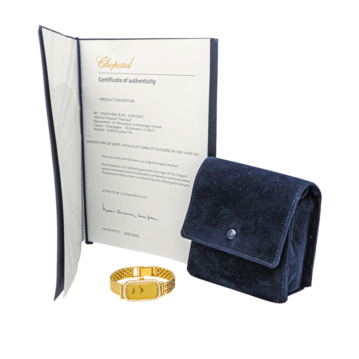 Chopard Montre Or jaune Diamant - Maison Eloe