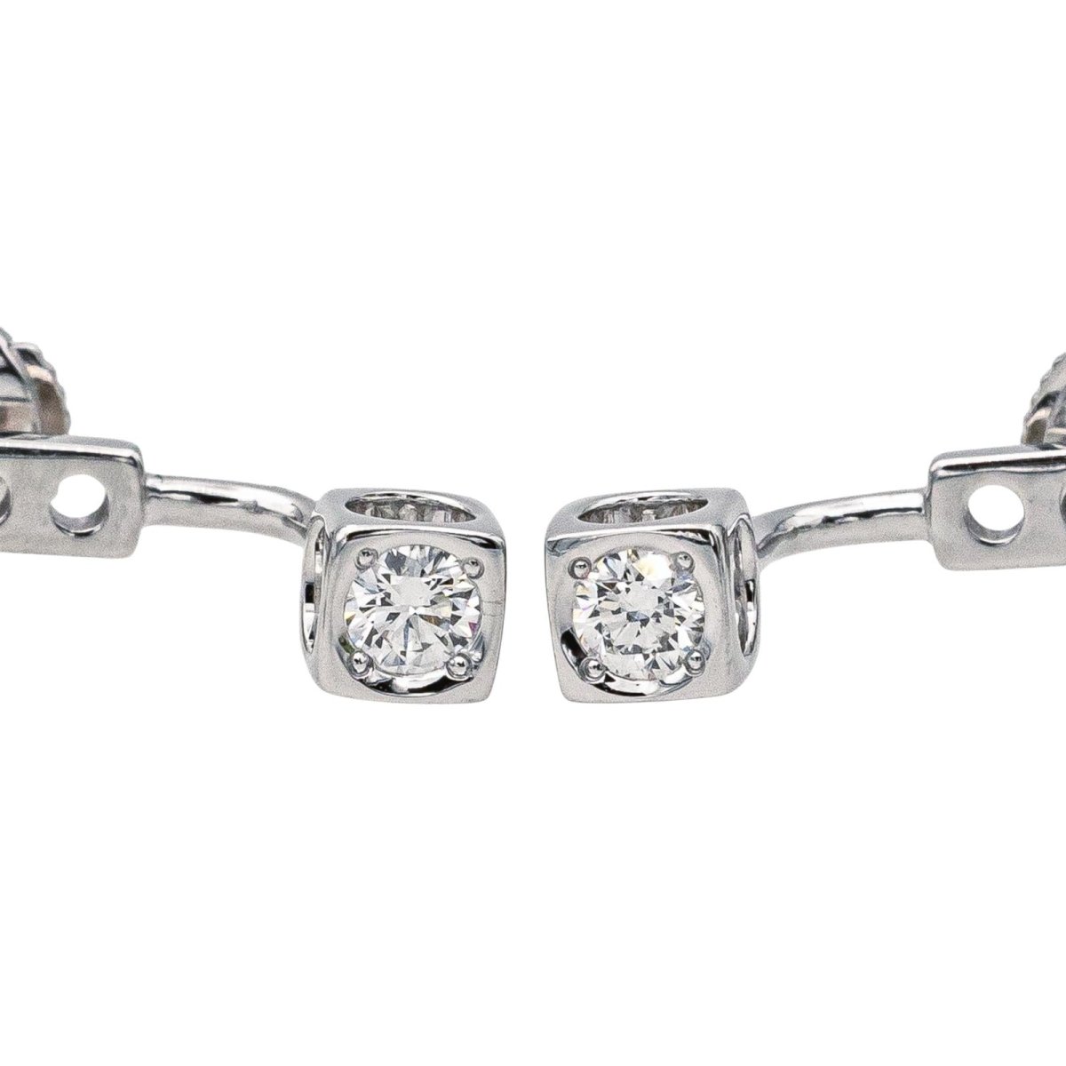 Dinh Van Boucles d'oreilles Cube Or blanc Diamant - Maison Eloe