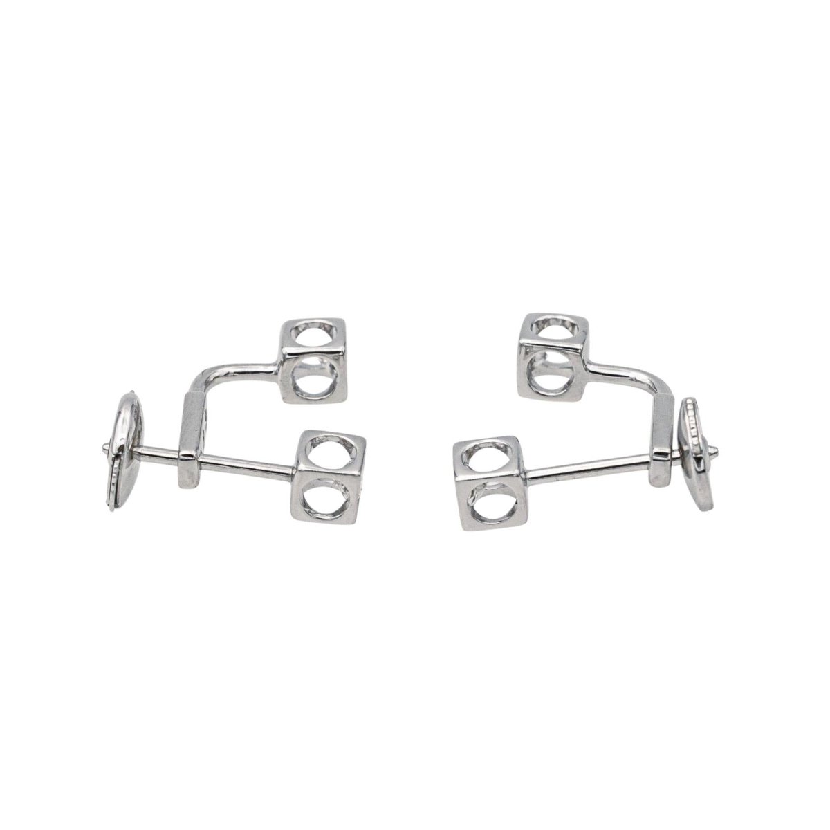 Dinh Van Boucles d'oreilles Cube Or blanc Diamant - Maison Eloe