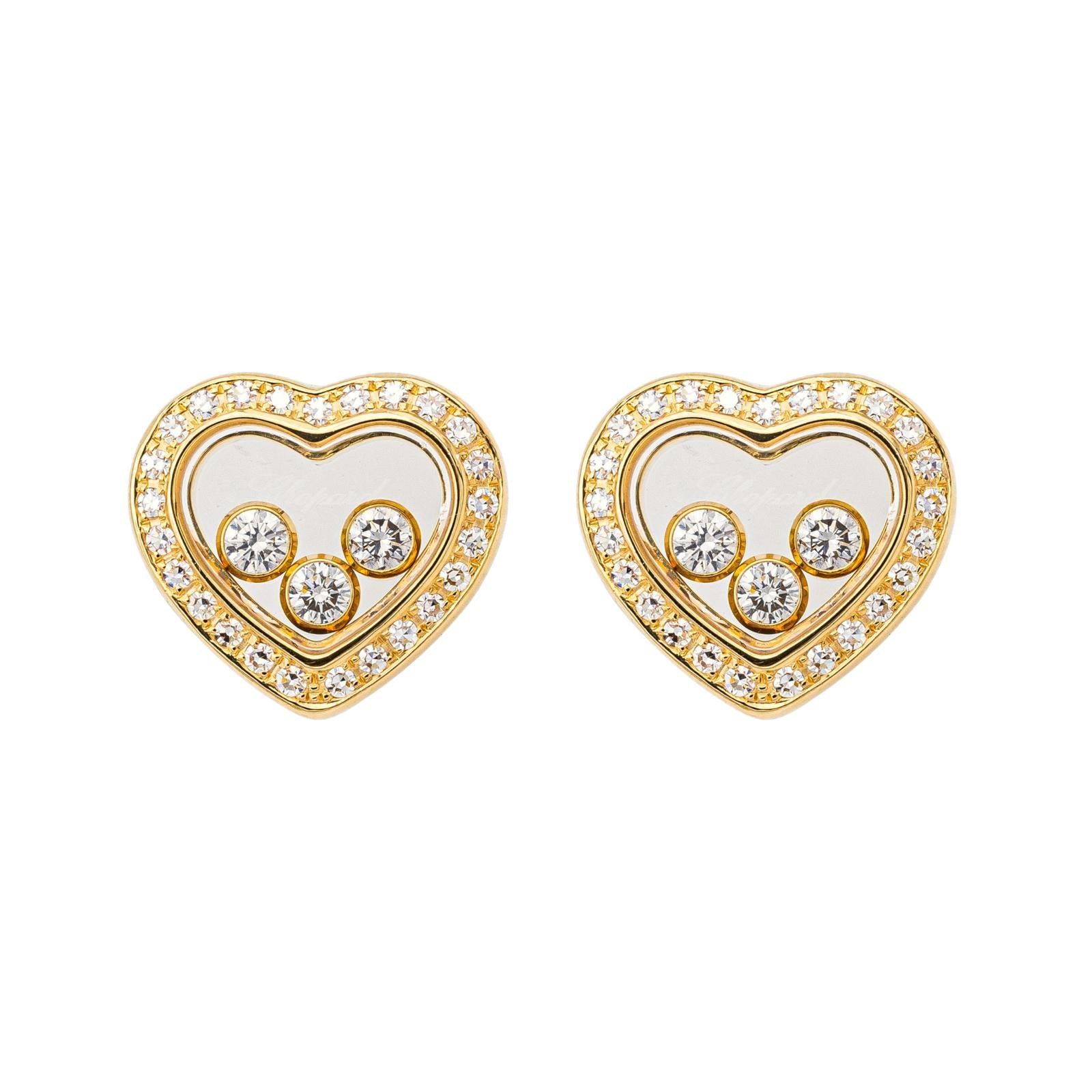 Chopard Boucles d'oreilles Happy diamonds Or jaune Diamant