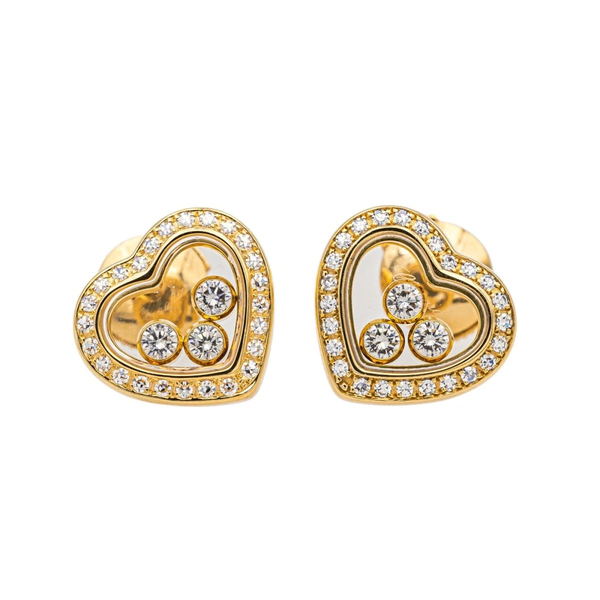 Chopard Boucles d'oreilles Happy diamonds Or jaune Diamant - Maison Eloe