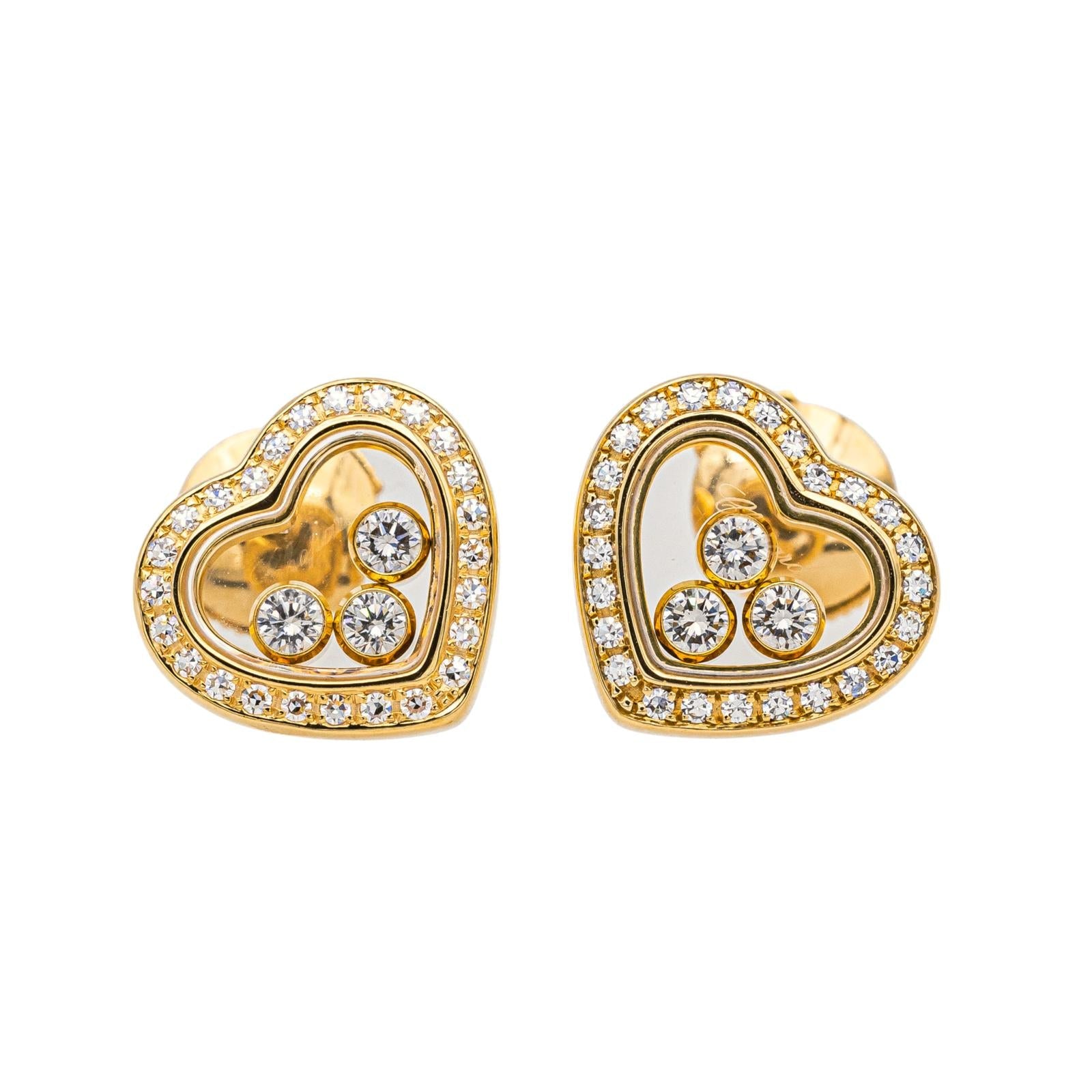Chopard Boucles d'oreilles Happy diamonds Or jaune Diamant
