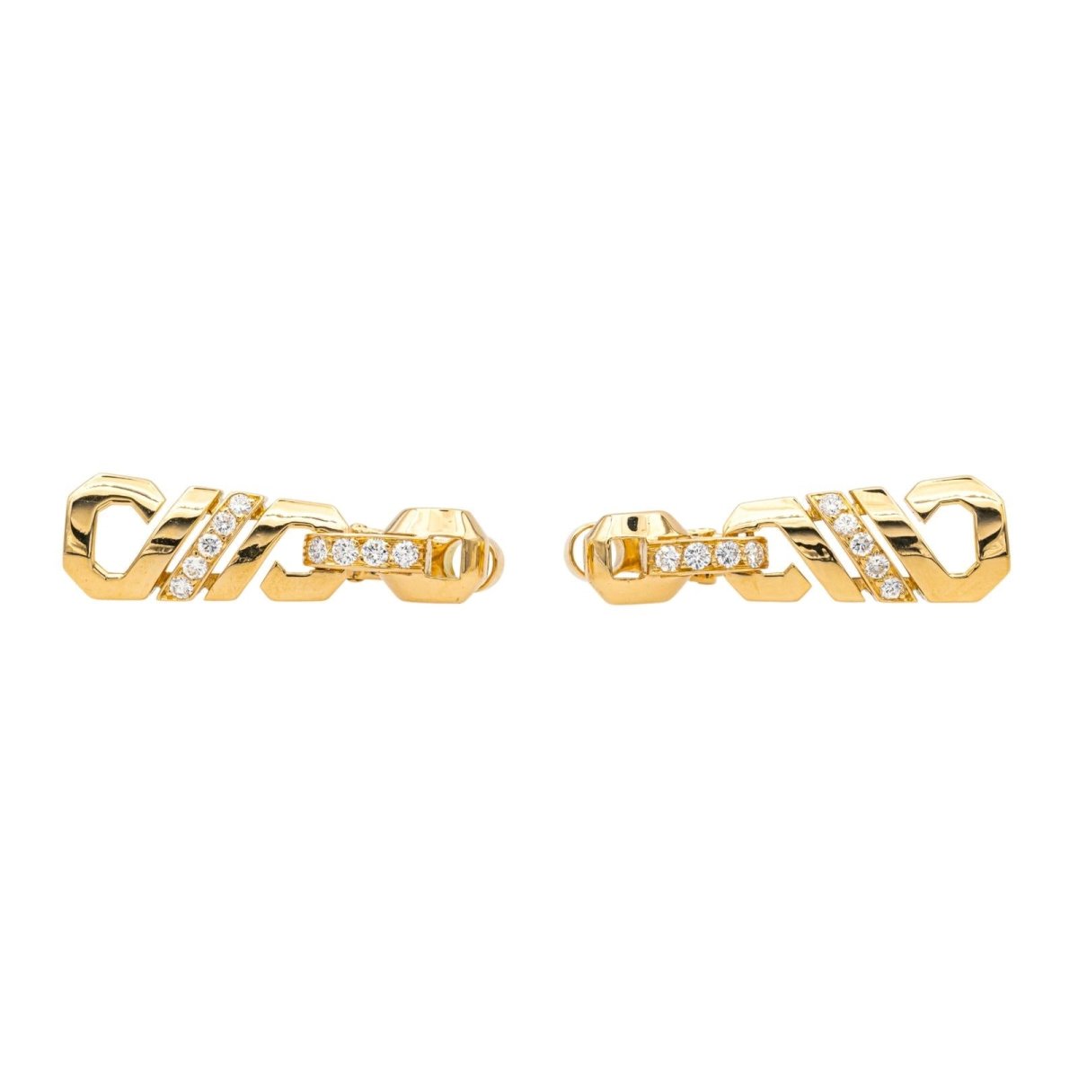 Cartier Boucles d'oreilles Clip Or jaune Diamant - Maison Eloe