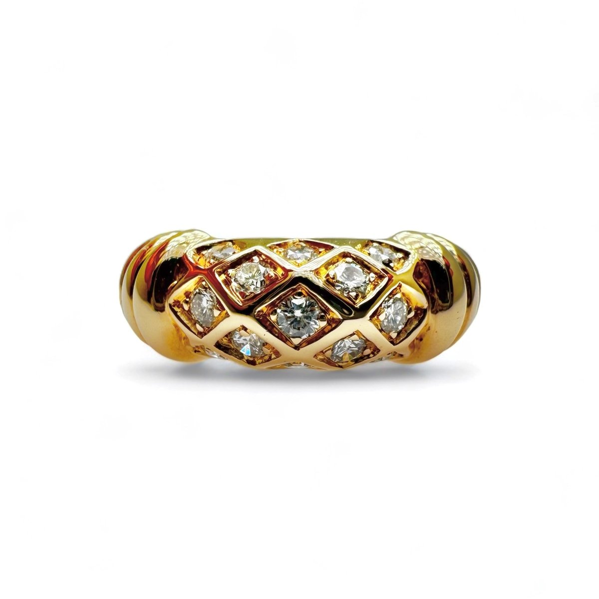 CARTIER Bague jonc résille orné de diamants. - Maison Eloe