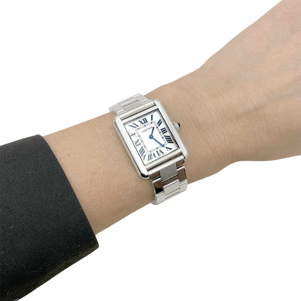 Montre Femme CARTIER, « Tank Solo », acier.