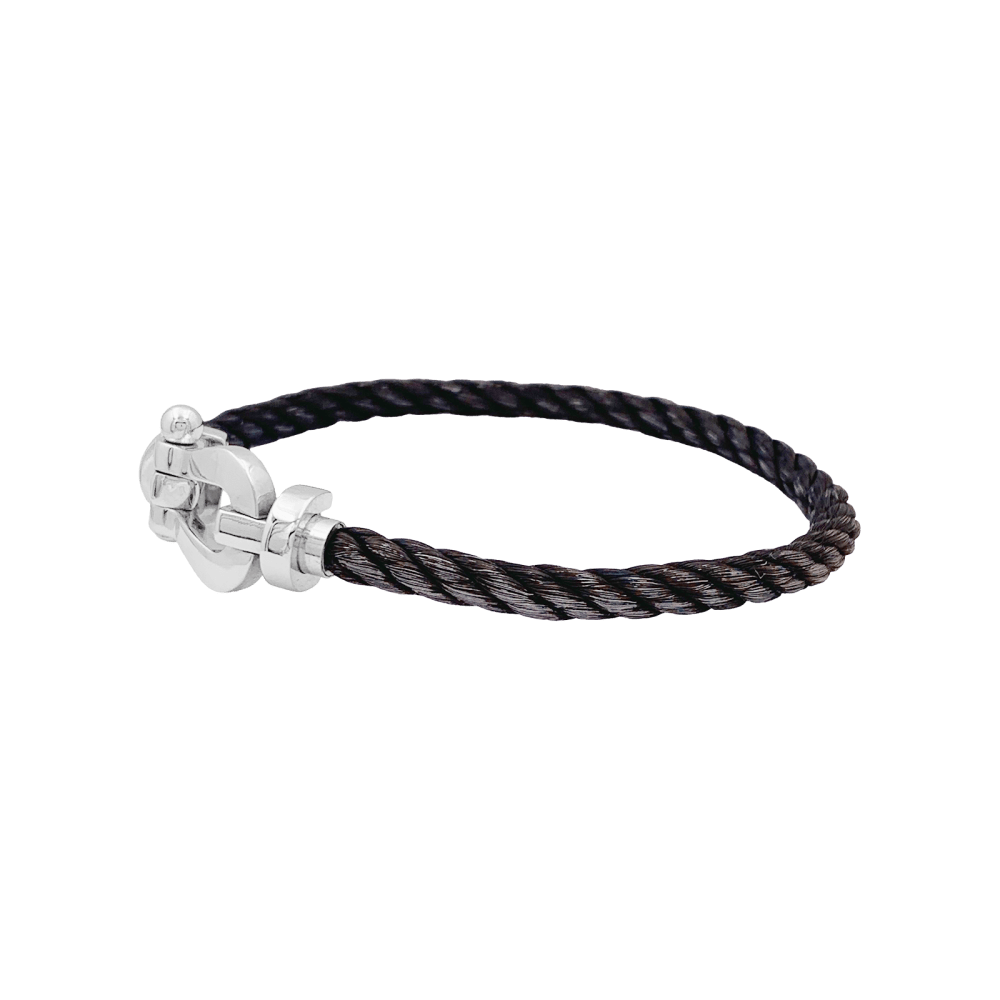 Bracelet Fred, "Force 10", or blanc, corderie.