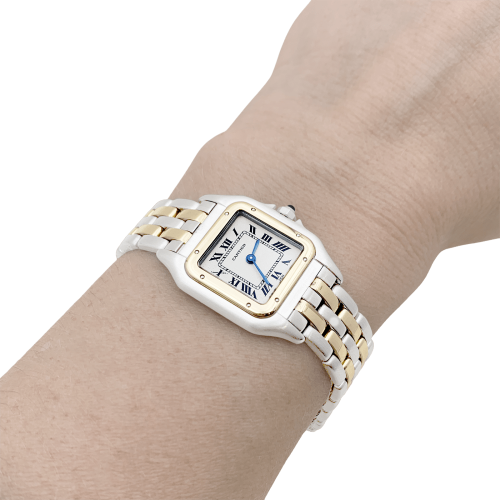Montre Cartier, "Panthère", acier et or jaune.