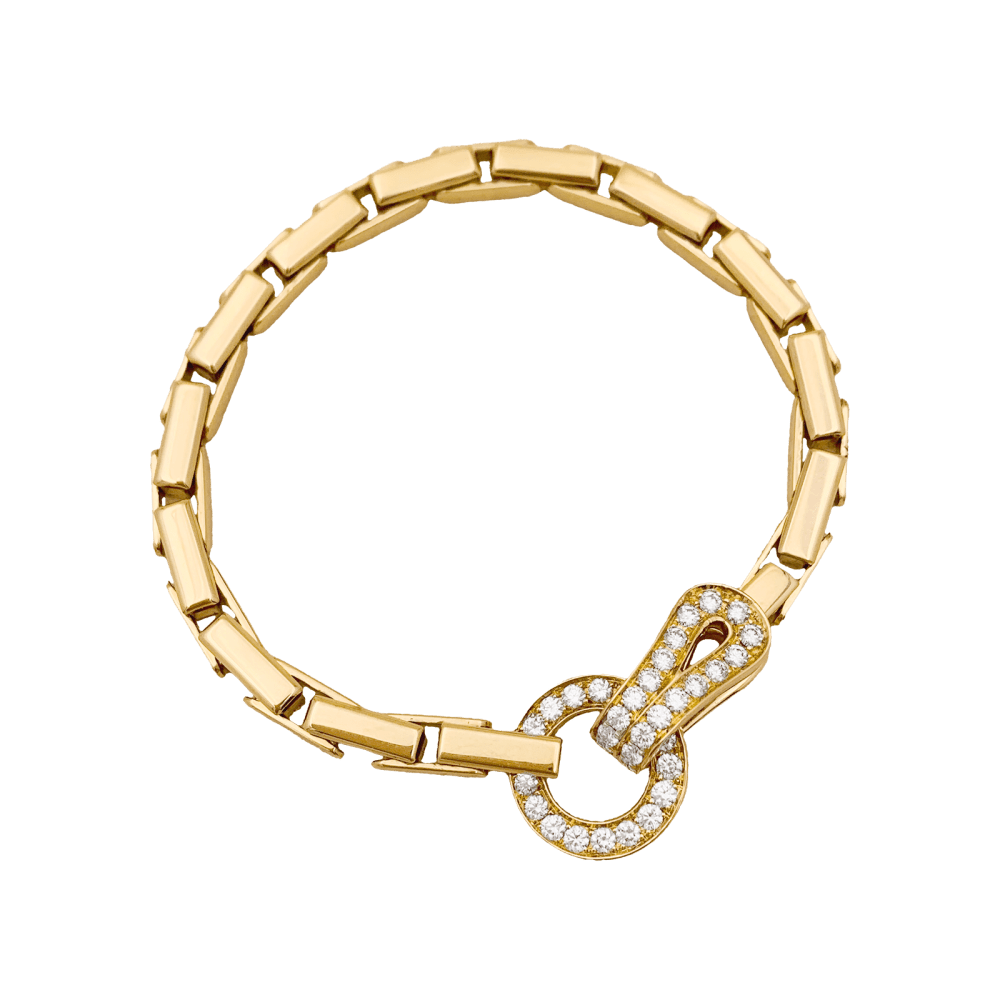 Bracelet Cartier, "Agrafe", or jaune, diamants.